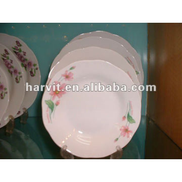 2015 Hot Sale Porcelain Soup Plate/Ceramic Plate with flower decal